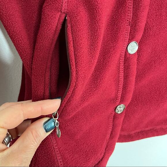 Jane Ashley Fleece High Collar Jacket Full Snap Medium - Picture 7 of 8